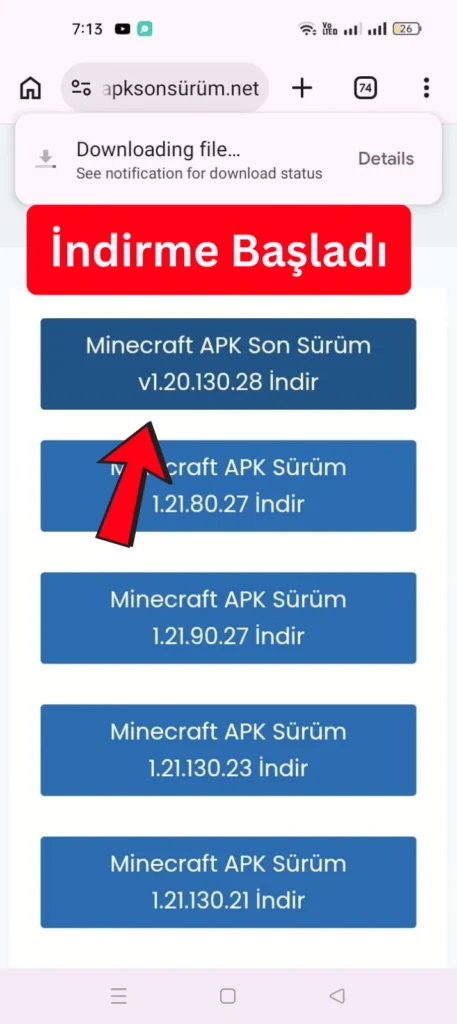 Minecraft son sürüm