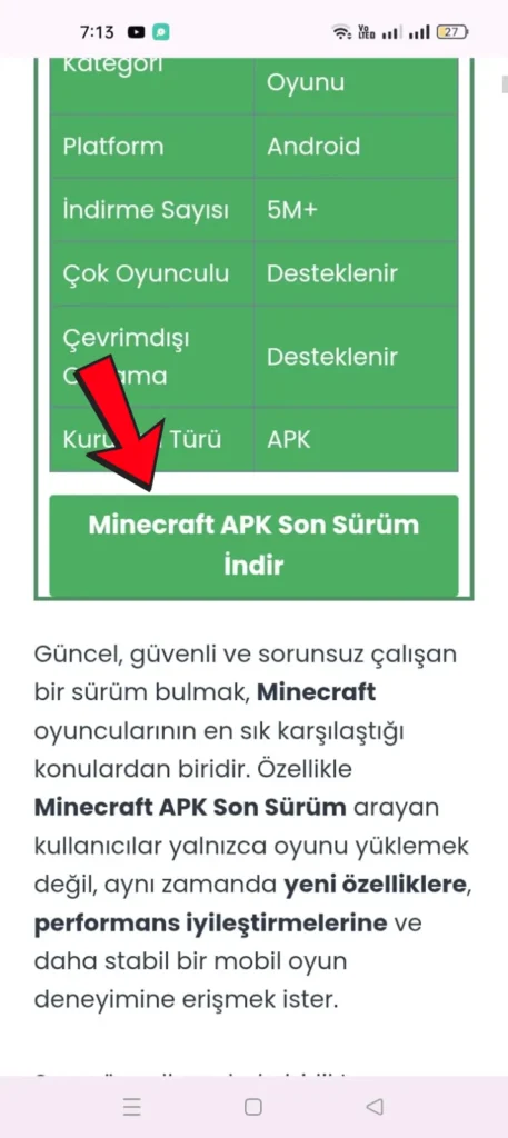 Minecraft APK indir
