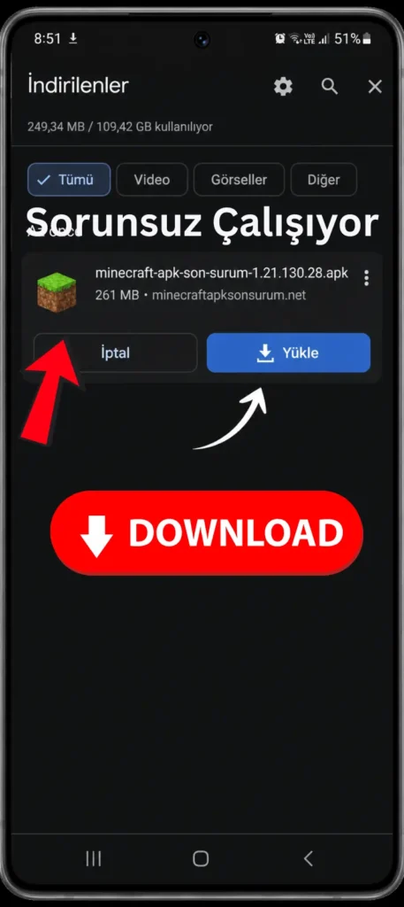 Minecraft APK download ücretsiz
