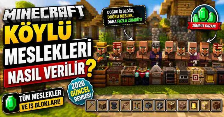minecraft köylü meslekleri nasıl verilir