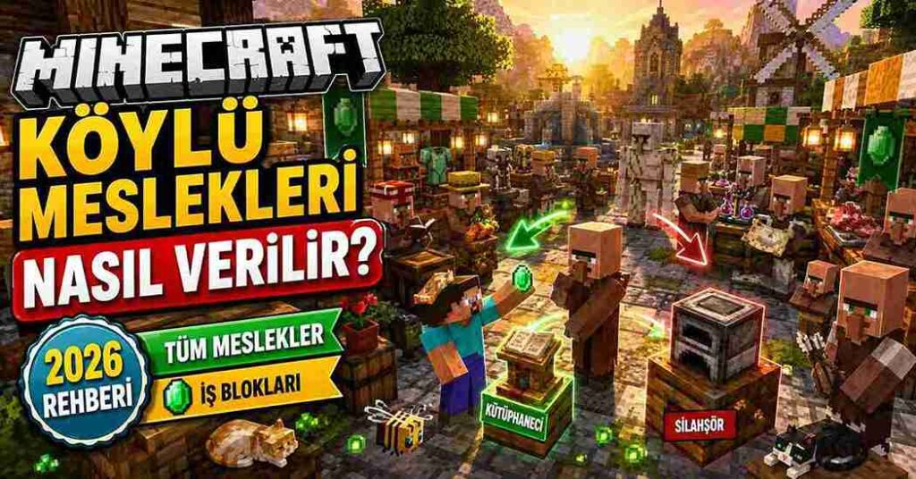 minecraft köylü meslekleri nasıl verilir
